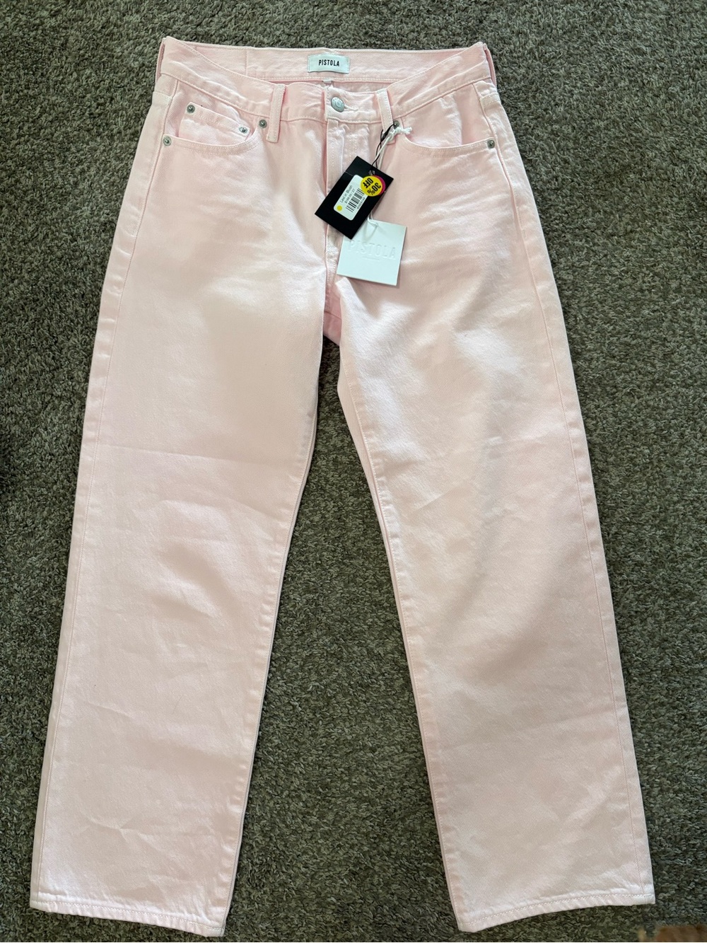 pistola Wide Leg High-Rise Jeans in Light Pink - Picture 4 of 6